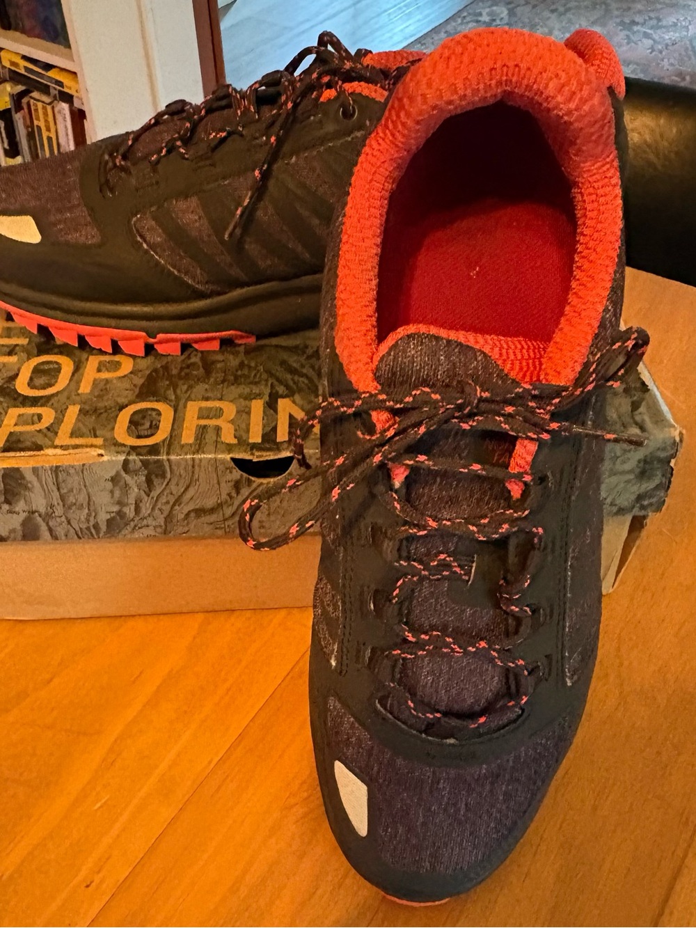 The North Face Women’s Trail Sneakers in Black with Orange